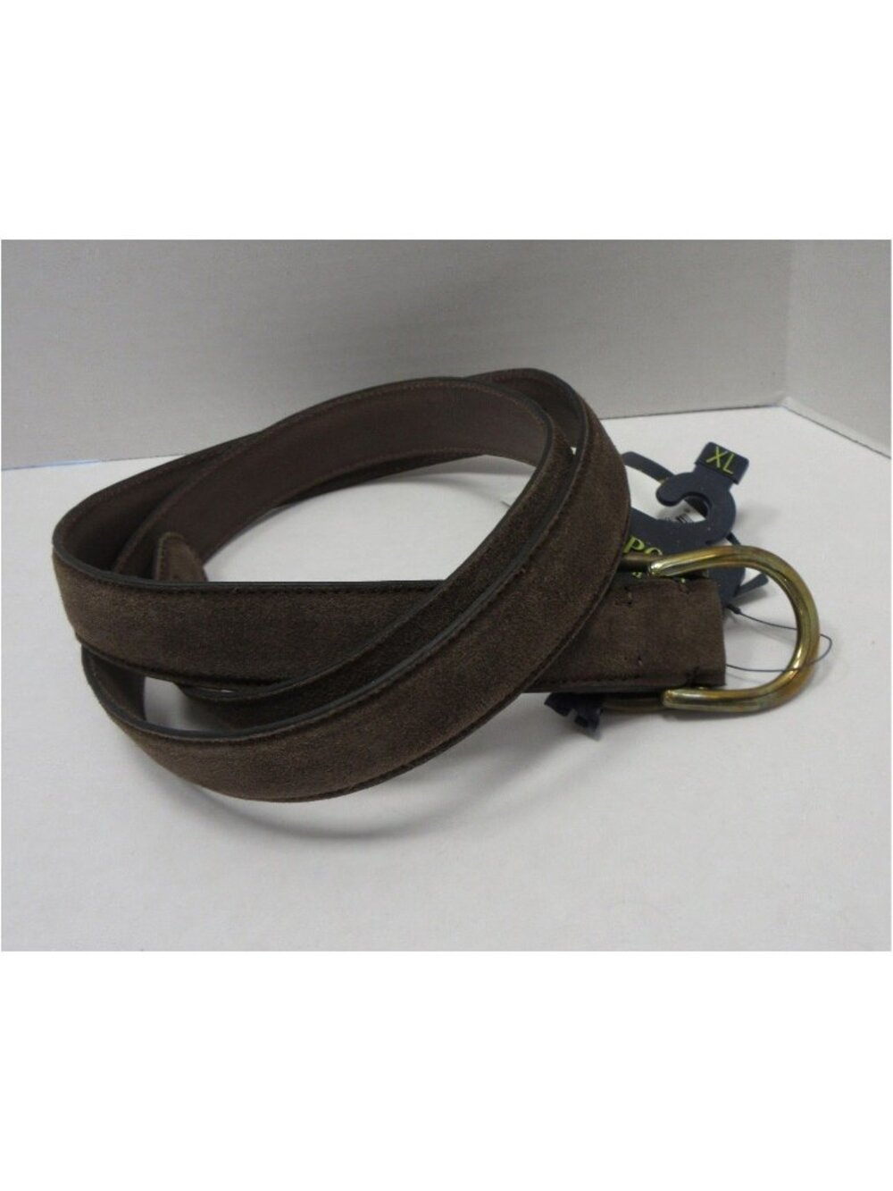 Polo Ralph Lauren Belt XL Suede Leather Double D Ring Buckle Classic